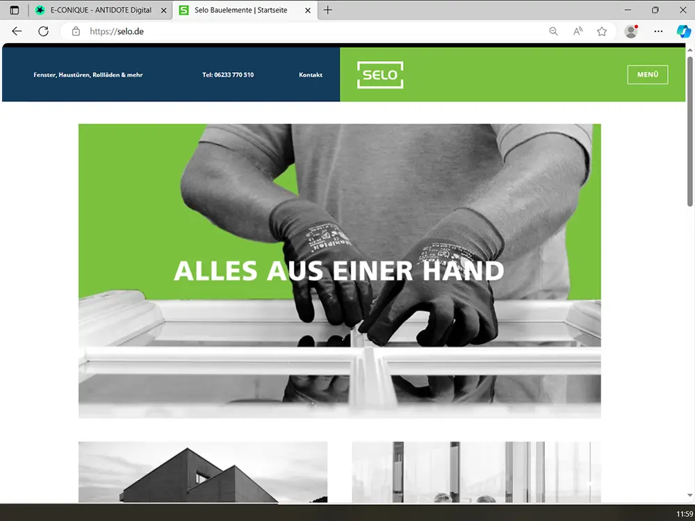 Le studio de communication freelance a conçu une bannière animée pour le site selo.de pour l'agence Antidote