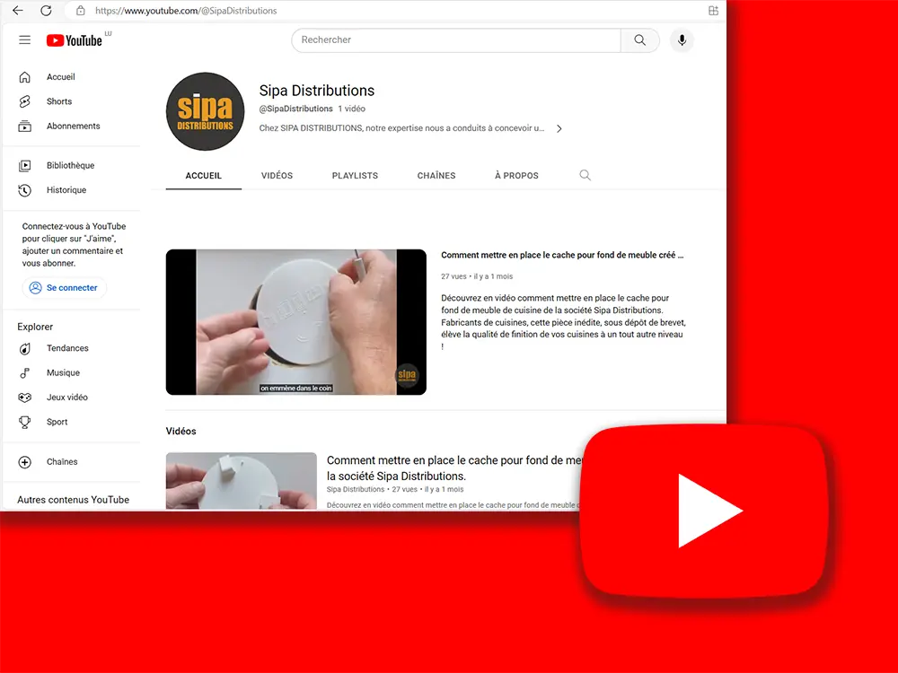 Le studio de communication freelance a créé une page Youtube pour diffusion d'une vidéo pour Sipa Distributions