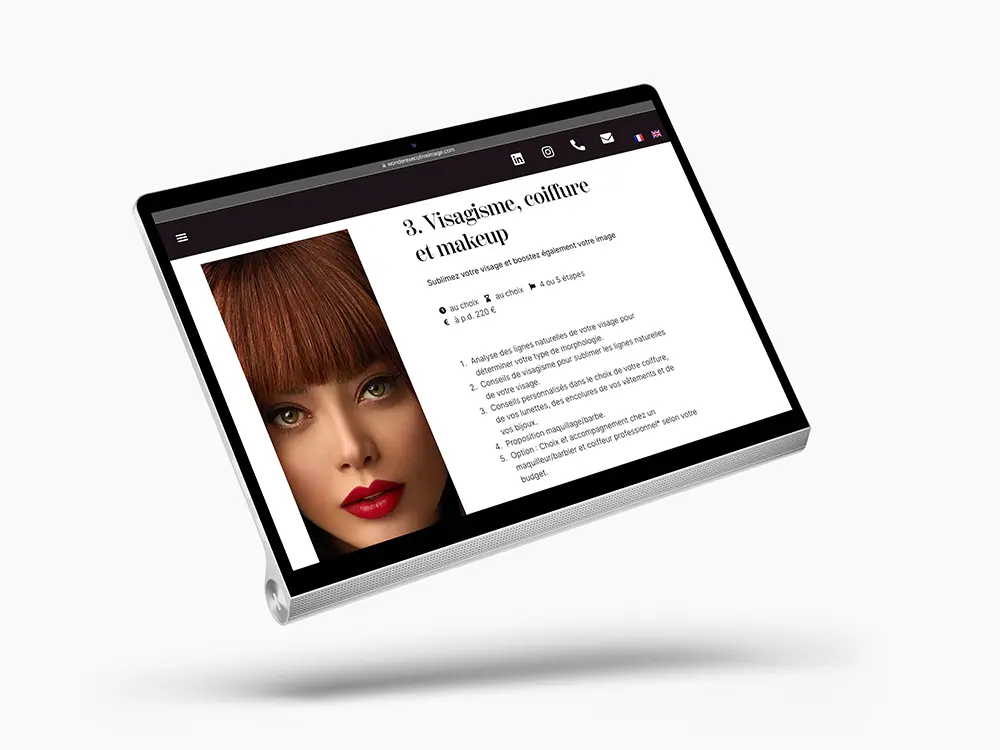 Le studio de communication freelance conçoit le site web de Wonder Executive Image