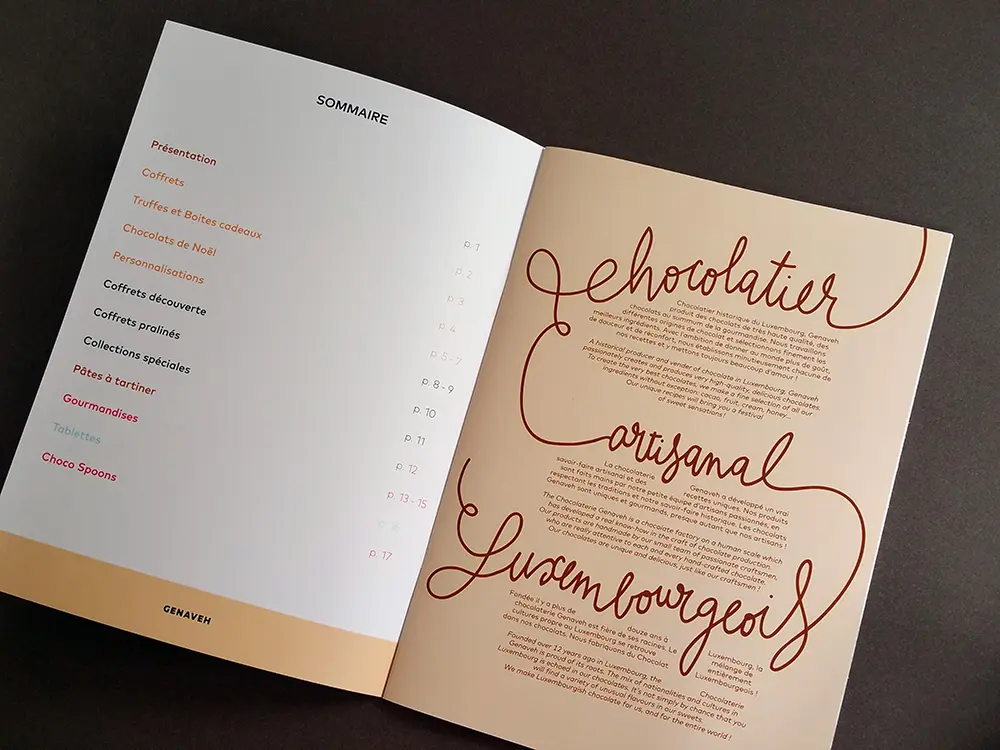 Le studio e-conique conçoit le catalogue de Noël et St Nicolas d'une chocolaterie