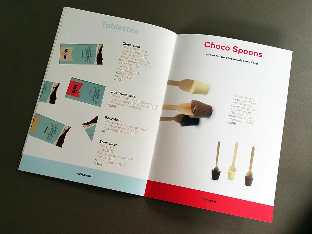 Le studio graphique e-conique gère la conception de catalogues produits chocolaterie