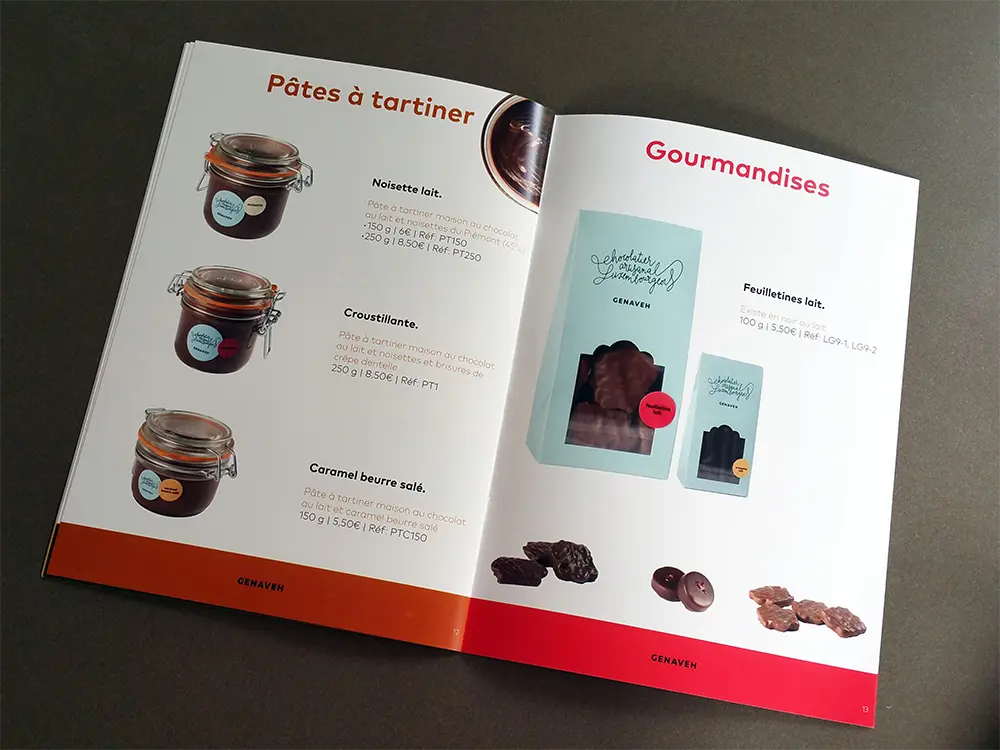 Le studio graphique e-conique s'est occupé de la conception du catalogue de Noël d'une chocolaterie
