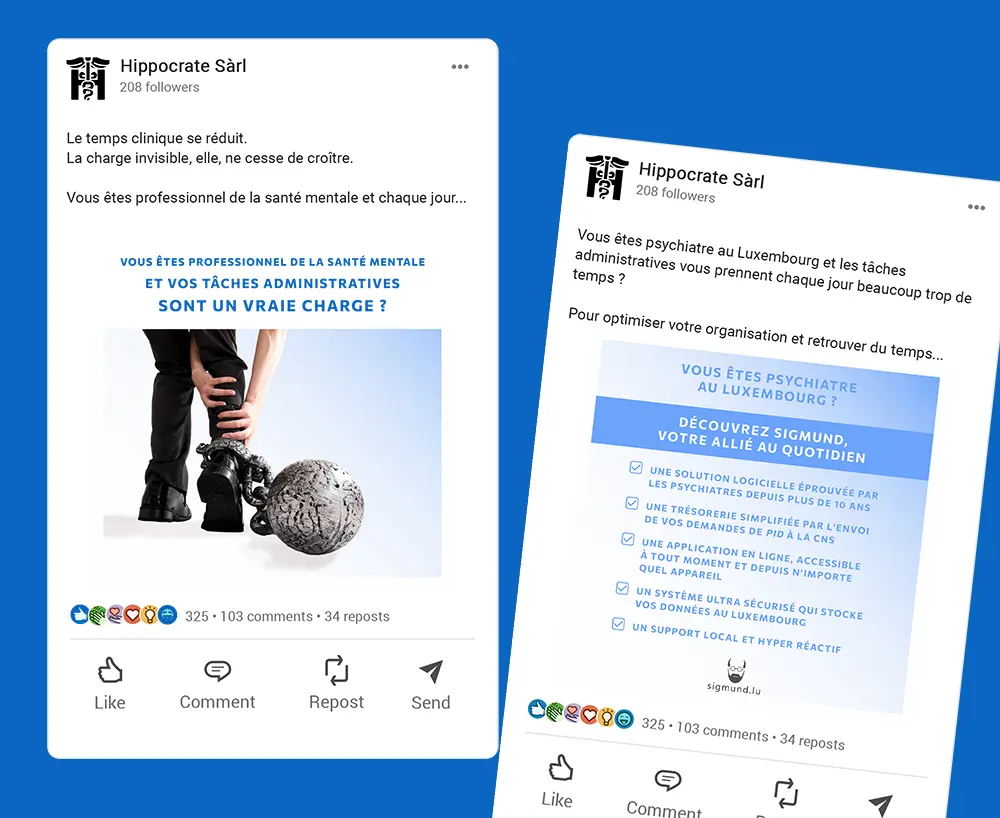 Le studio e-conique a conçu et mis en place une campagne marketing ciblée sur LinkedIn.
