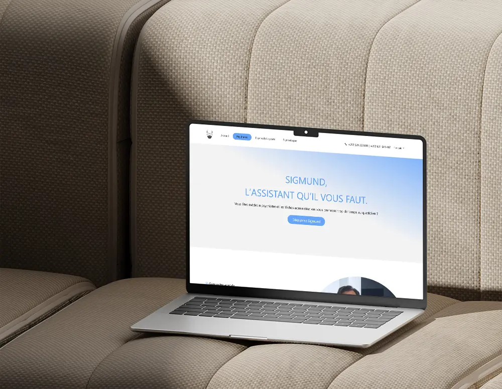 Refonte complète du site du produit Sigmund par la société luxembourgeoise Hippocrate.